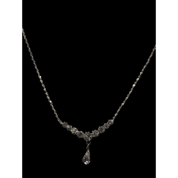 Claires Y2K Rhinestone Glam Prom Necklace - Picture 2 of 5